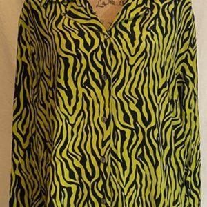 City Silk neon green zebra print size 2x NWT